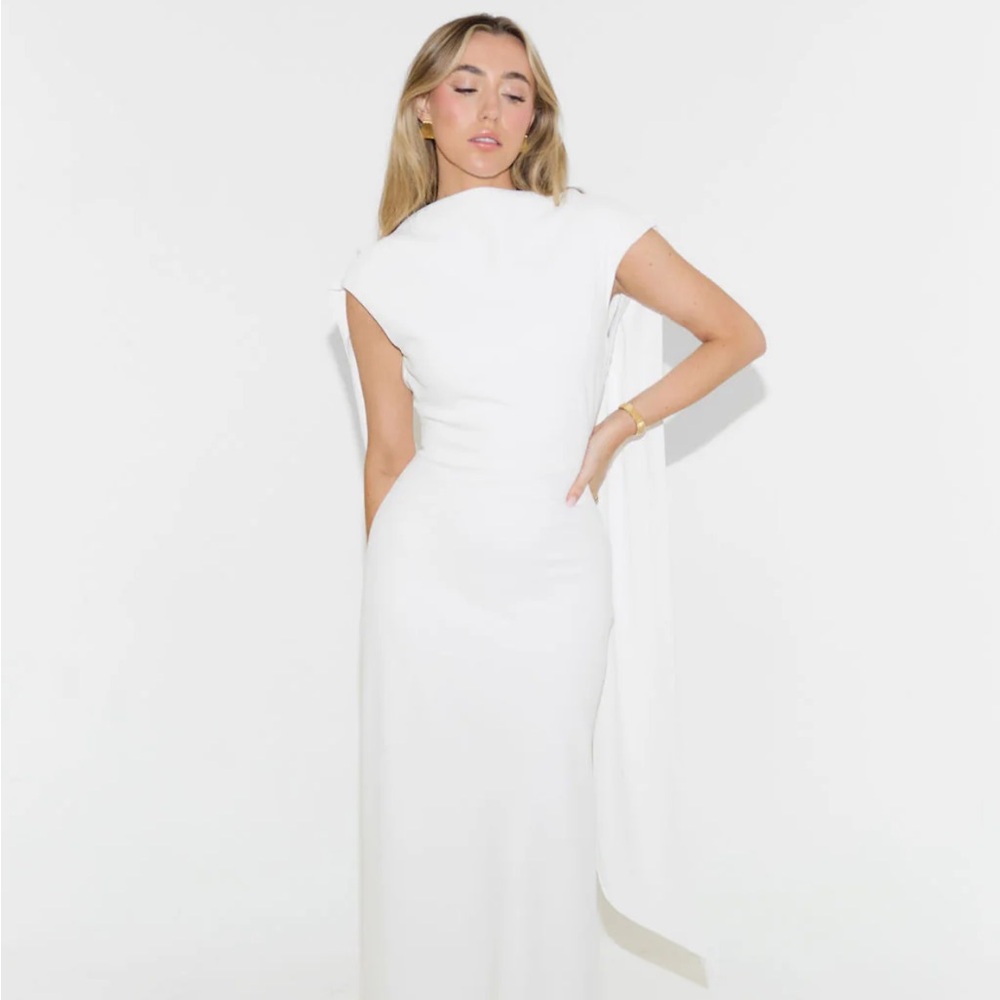 Elegant Asymmetrical White Dress